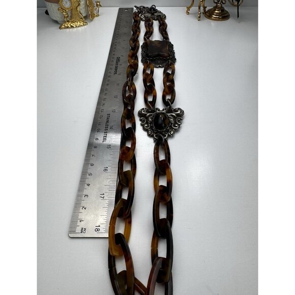 Maya Evangelista Tortoiseshell Statement Belt Ornate Medallion Boho Waist Large